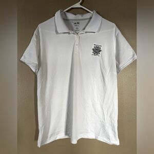Adidas white Golf Polo with Whistling Straits logo. Women’s size 2XL